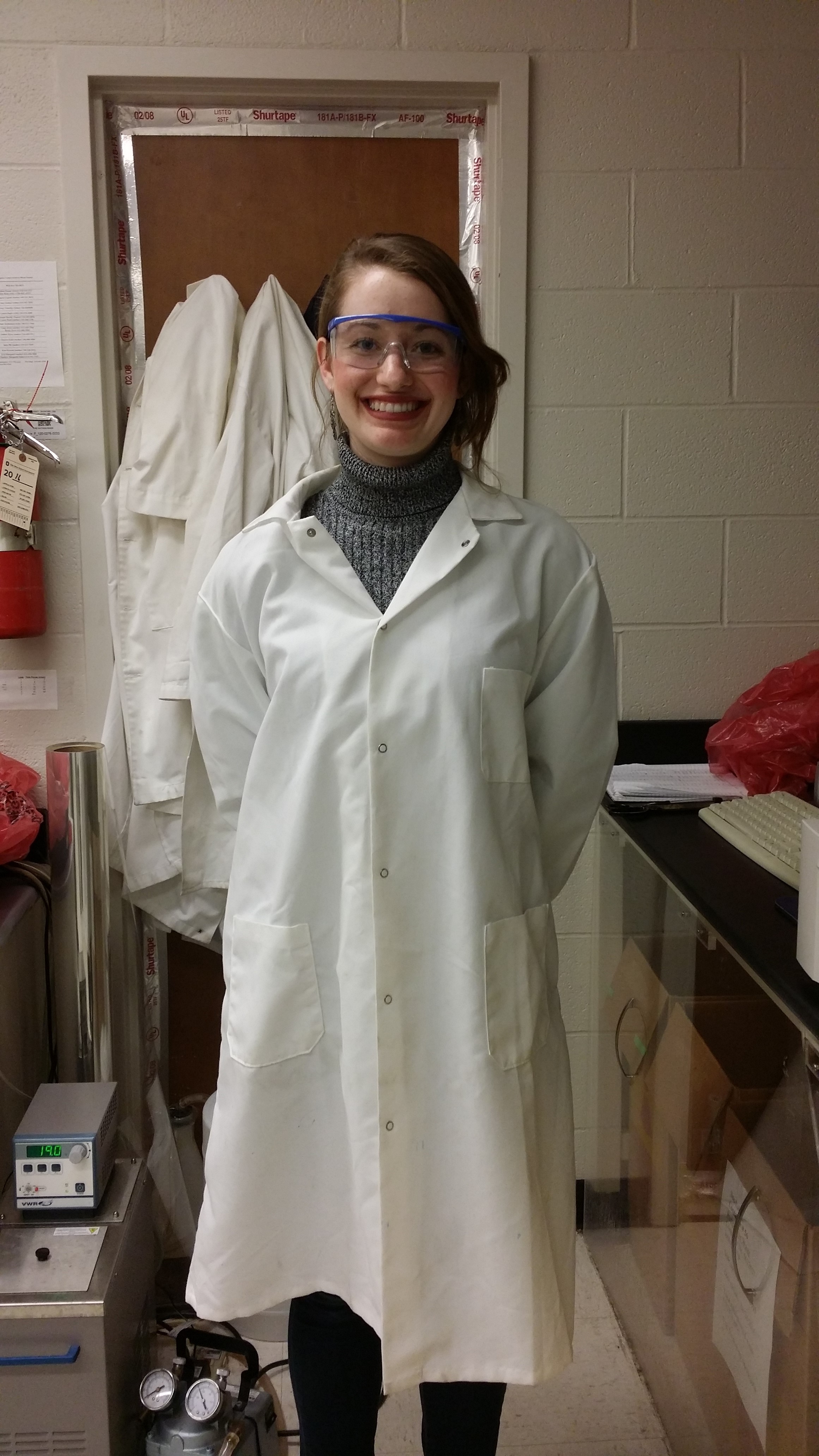 Shelby Newsad works in a lab at Ohio State. 