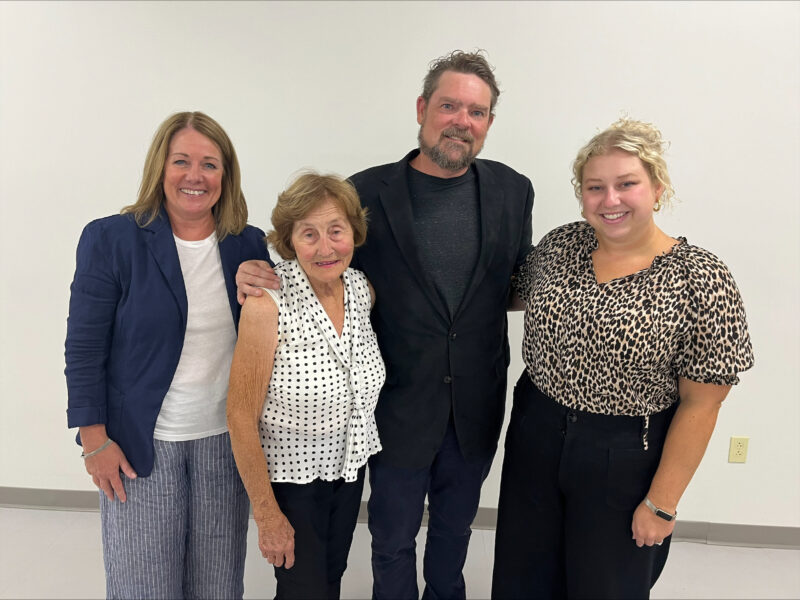 Pictured (from left) are Osteopathic Heritage Foundation President/CEO Terri Donlin Huesman, Nelsonville Community Foundation committee members Betty Jo Parsley and Bill L’Heureux, and Emily Vigue, director of outreach at FAO.