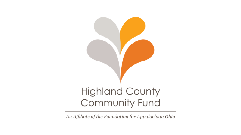 Logo in four colors displaying a fleur and the words "Highland County Community Fund - an affiliate of the Foundation for Appalachian Ohio"