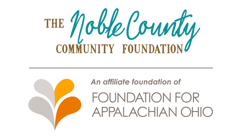 Logo in four colors displaying a fleur and the words "The Noble County Community Foundation - an affiliate of the Foundation for Appalachian Ohio"